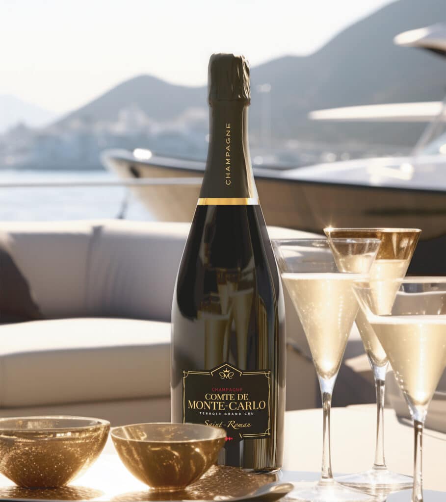 Bottle of Saint Roman Champagne