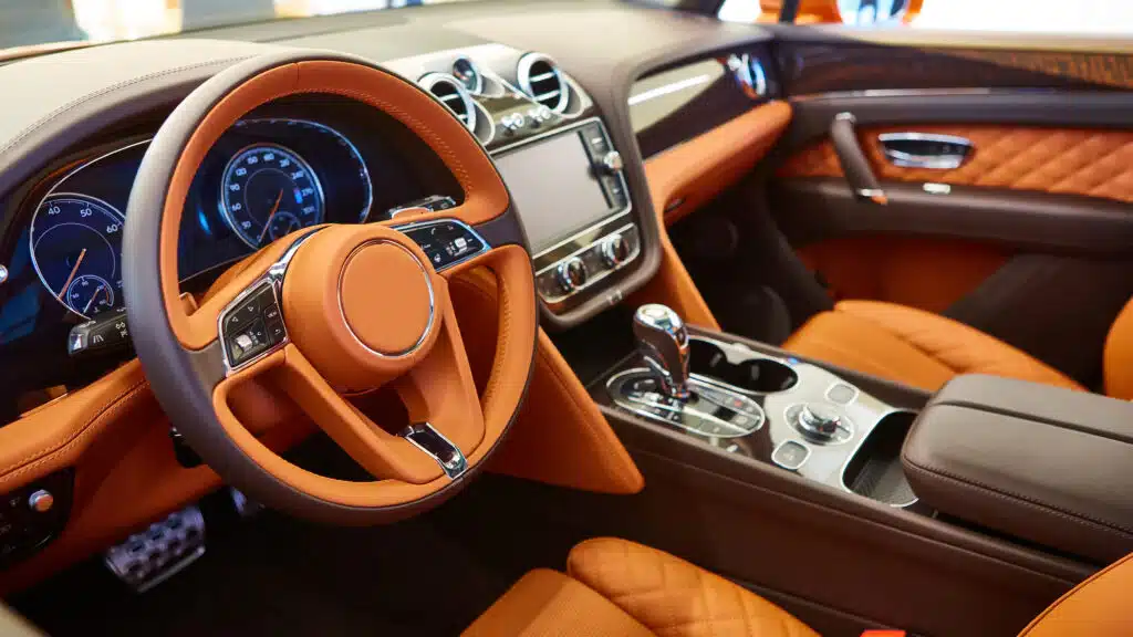 Interior of luxurious car